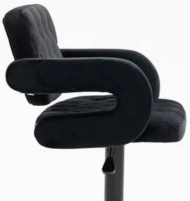 HR8403KW Fekete modern velúr szék fekete lábbal