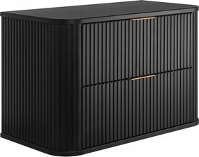 Fürdőszoba szekrény mosdó alá Akasztós Fekete 80 Ovális frontok