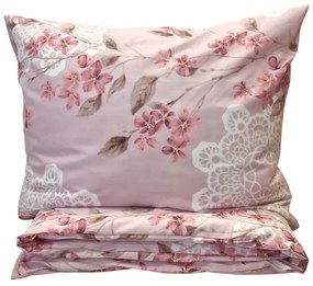 Laura Rózsaszín pamut ágyneműhuzat 200x140cm+90x70cm TiaHome