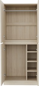 Szekrény 70 × 40 × 170 cm Dupla ajtós válaszfalak Természetes fa szín