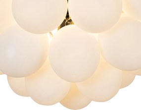 Okos mennyezeti lámpa fekete opál üveggel, 6 izzóval, 6 Wifi G9-es izzóval - Uvas