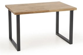 Étkezőasztal Radus 140 x 85 cm, natúr fa / fekete
