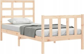 Ágykeret matrac nélkül, 90x190 cm, tömör fenyőfa