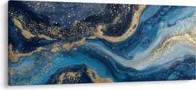 Kép - Kék-arany absztrakt márvány (120x50 cm)