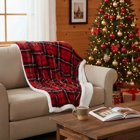 Classic gyapjú hatású pléd piros, 200 x 150 cm