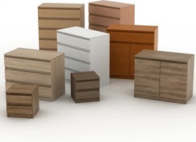 4 fiókos komód, tölgy sonoma, HANY NEW 004