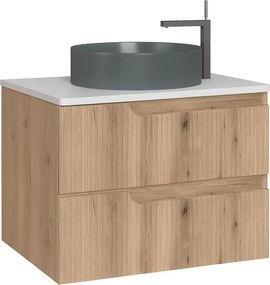 Piramida EURIDIKA fali fürdőszobabútor - mosdópult mosdó nélkül -2 fiókos - PINO TÖLGY - 75 x 48 x 53 cm