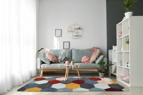 Homeycomb Bedora szőnyeg, 160x230 cm, 100% gyapjú, sokszínű, kézzel készített