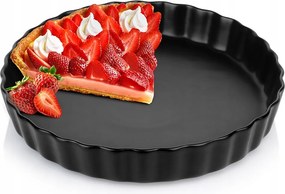 Kerámia Tortaforma Fekete Sütéshez, Hullámos Széllel