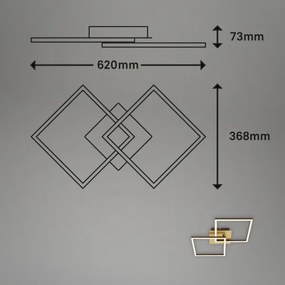 Briloner 3210-017 - LED dimmelhető mennyezeti lámpa FRAME 2xLED/11W/230V arany