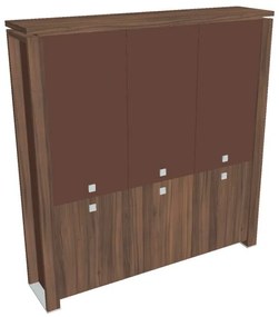 Verno+ S magas szekrény 200 x 46 x 210 cm, kombinált ajtó, dió / barna