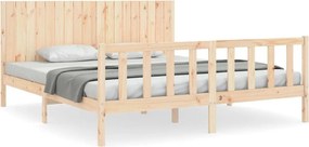 vidaXL tömör fa ágykeret fejtámlával Super King Size
