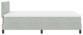 Box Spring Ágy Matraccal Világosszürke Kis Kétszemélyes Bársony