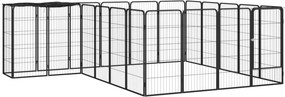 vidaXL 22-paneles fekete porszórt acél kutyakennel 50 x 100 cm