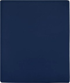 vidaXL tengerészkék pamutdzsörzé gumis lepedő 160 x 200 cm