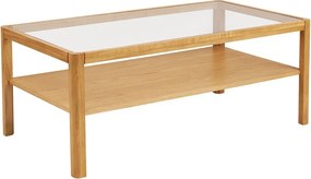 Natúr színű dohányzóasztal üveg asztallappal 60x110 cm Lourmarin – House Nordic