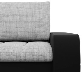 Toronto sarokkanapé, 2 ágyneműtartóval, fonott + műbőr, baloldali, szürke - fekete