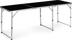 Kerti asztal, MultiGarden GB030-180, fekete, 180 x 60 cm, összecsukható, állítható magasság (60–70 cm), hordfogantyúval, teherbírás: 50 kg