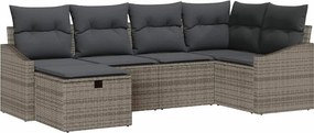 vidaXL Kanapé Szett párnával 7 pcs polirattan