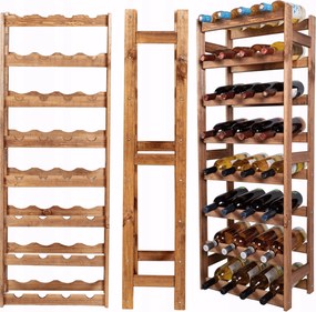 Palacktartó állvány fenyőfa bortartó polc 32 db-os 118x43x25cm
