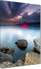 Vászonkép 70x100 Sziklák Tenger Naplemente