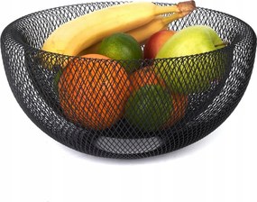 Exkluzív Tál Fém Kosár Gyümölcs Tányér Fekete ÁTM.31 3D