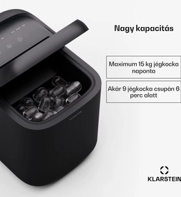 Klarstein SparkIce jégkocka készítő, 2 üzemmód, 1,5 l hideg víz, automatikus tisztítás, 15 kg/24 ó