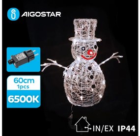 Aigostar B.V. Aigostar-LED Karácsonyi kültéri dekoráció LED/3,6W/31/230V 6500K 60cm IP44 hóember AI0477