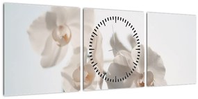 Fehér orchidea képe (órával) (90x30 cm)