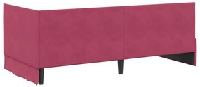 Sarokágy keret fejtámlával bordó 90 x 200 cm Bársony
