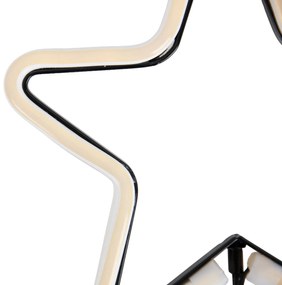 Karácsonyi neon süllyesztett spotlámpa sárga csillag LED-del, időzítővel IP44 - Fura