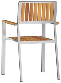 rakásolható kerti székek 8 db 54.5x56x87 cm tömör akácfából