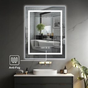 IREDA Fürdőszobatükör LED világítás 80 x 60 cm