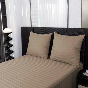 Mikroszálas JASMINE bézs hotel ágyneműhuzat - 2 cm csík, hotel zseb Ágyneműhuzat mérete: 70 x 90 cm | 140 x 200 cm