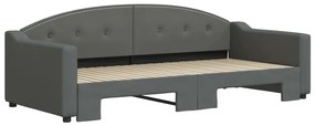 sötétszürke kihúzható szövet heverő 90 x 200 cm