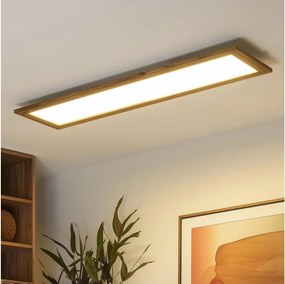 Brilagi - LED dimmelhető lámpatest SLIMFRAME WOOD LED/58W/230V 124x33,7 cm + távirányító
