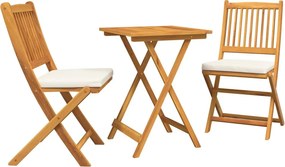 vidaXL Kert Bistro Készlet 3 pcs Barna Tömör Akácfa