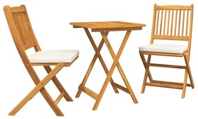 vidaXL Kert Bistro Készlet 3 pcs Barna Tömör Akácfa