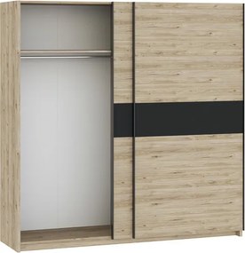 BERNO ruhásszekrény, 200 cm | Jackson hickory tölgy + Antracit
