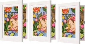 3x Művészi Nyitható Keret Gyermek Rajztartóval Fehér