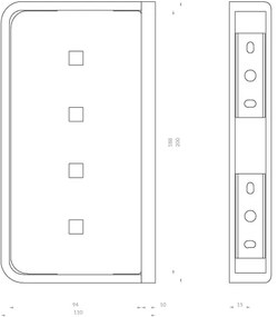 OMNIRES LU30330CR - LUGANO 20 cm fali polc zuhanyzóba, króm fényes