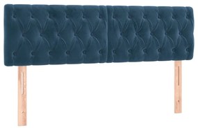 2 db sötétkék bársony fejtámla 72 x 7 x 78/88 cm