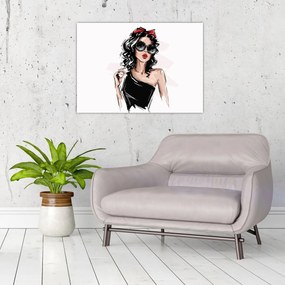 Üveg kép - Divat nő (70x50 cm)