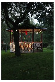 Piros kültéri napelemes LED lampion, ø 30 cm - Star Trading