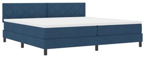 Box Spring Ágy Matraccal Kék 200x200 cm Szövet