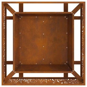 Tűzrakó Barna 80 x 80 x 30 cm időjárásálló acél