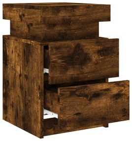 2 db sonoma tölgy színű éjjeliszekrény LED-ekkel 35x39x55 cm