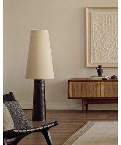 Fekete-krémszínű állólámpa textil búrával (magasság 129 cm) Senni – Kave Home