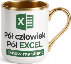 Prémium Bögre Arany Félember Fél Excel Vicces Ajándék Munka