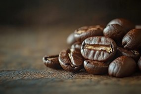 Vászonkép Canvas Kávébab Arabica Robusta Makro Ital Cafe 120x80
